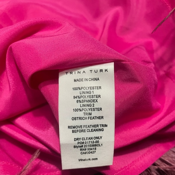 Trina Turk Berry Feather Shift Dress 6 - Picture 6 of 6